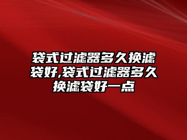 袋式過(guò)濾器多久換濾袋好,袋式過(guò)濾器多久換濾袋好一點(diǎn)